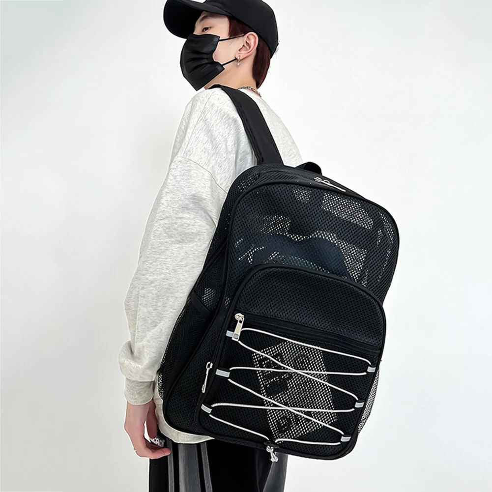 

Сетчатый студенческий рюкзак для колледжа, удобные Переносные сумки на плечо для спортзала, многофункциональные для поездок, плавания