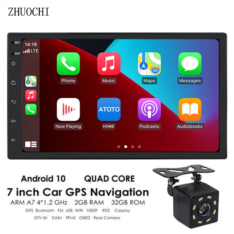

7-дюймовый Android 10,1 автомобильный радиоприемник, стерео Bluetooth MP4/MP5 плеер, FM Аудио Видео плеер с GPS Carplay, поддержка камеры заднего вида