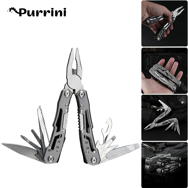 

14 In 1 Multifunctional Folding Pliers Portable with Lock Function Pocket Knife Bottle Screwdriver Outdoor Combination Tools