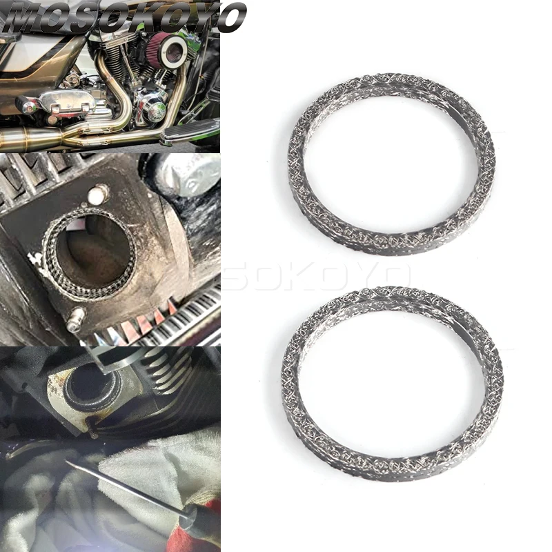 

50 мм прокладки порта глушителя выхлопной системы, замена уплотнения 17048-98 65324-83B 65324-83A для Harley Big Twin Sportster Softail Touring Dyna