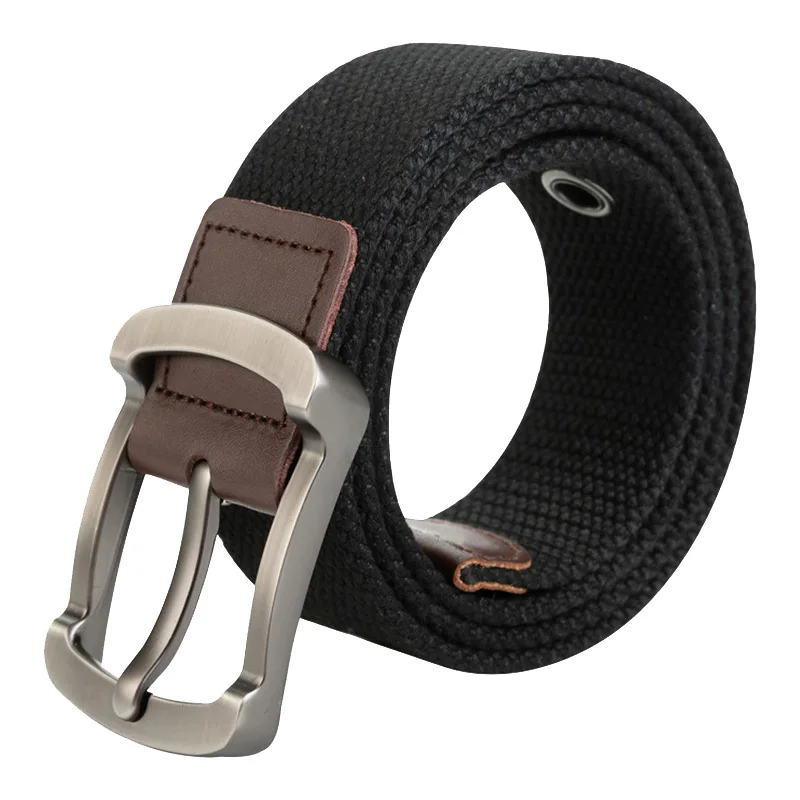 Fashion Men Weave Canvas Belt Quality Alloy Pin Buckle Men Belt Outdoor Cassual Men and Women Tactic Jeans Belt