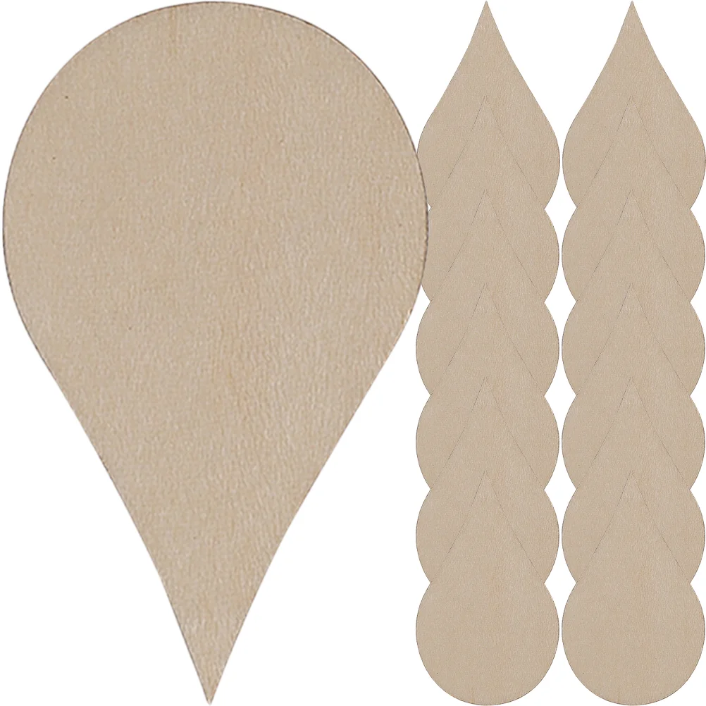 

Wood Wooden Drop Blank Pieces Cutouts Unfinished Water Earrings Cutout Slices Teardrop Blanks Gift Tags Chips Crafts