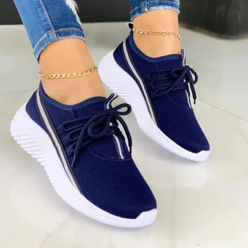 

Женские повседневные туфли на шнуровке, новинка 2022, модные сетчатые дышащие легкие удобные кроссовки, женская спортивная обувь, Zapatos