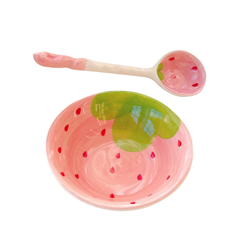 

Kids Spoons Pho Bowl Kids Ramen Bowl Food Prep Bowls Rice Container Soup Bowl Appetizer Cartoon Ceramic Bowl