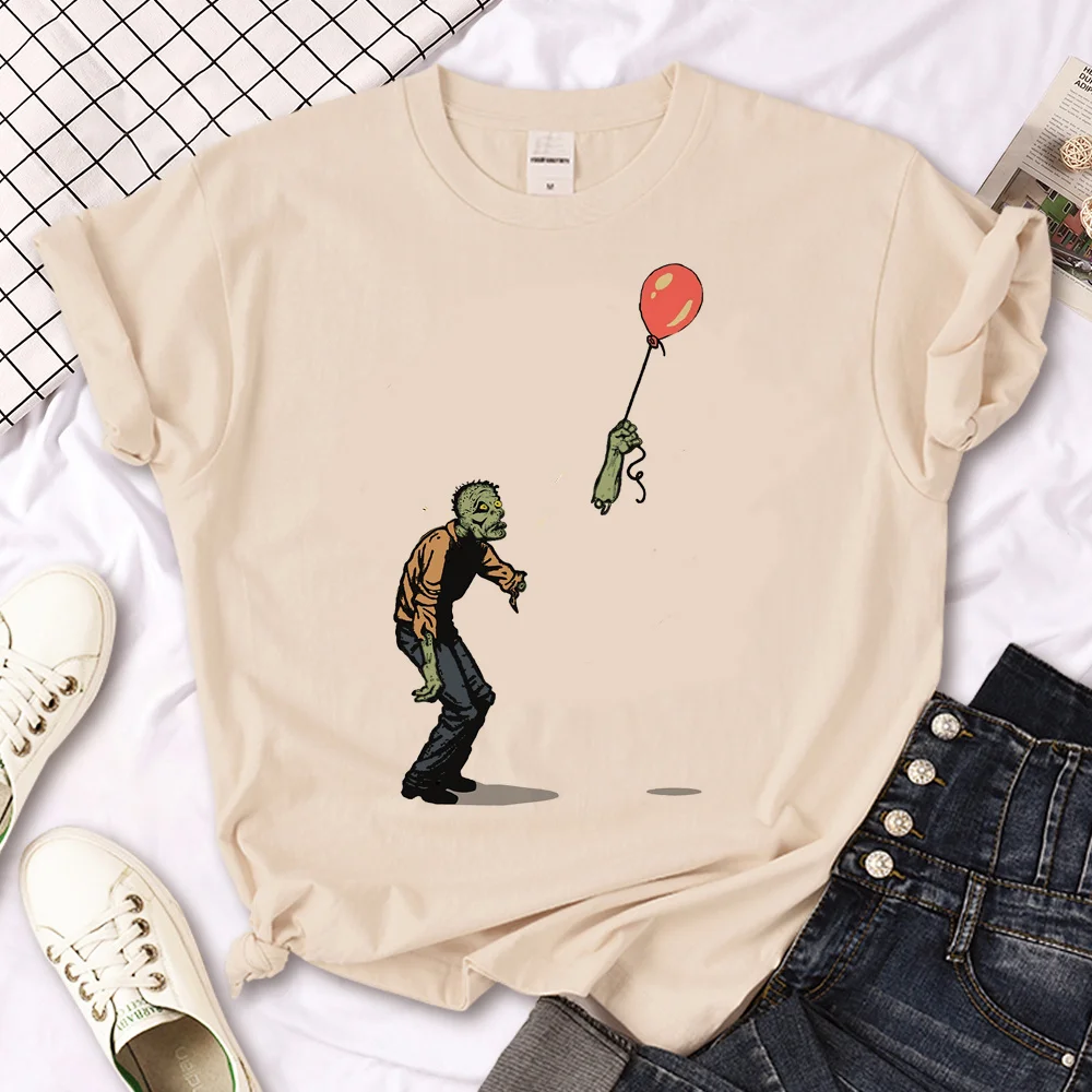 

zombie t-shirts women designer Y2K streetwear t-shirts girl funny designer anime clothing