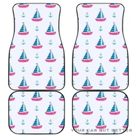 sailboat anchor pattern front and back car mats 045109