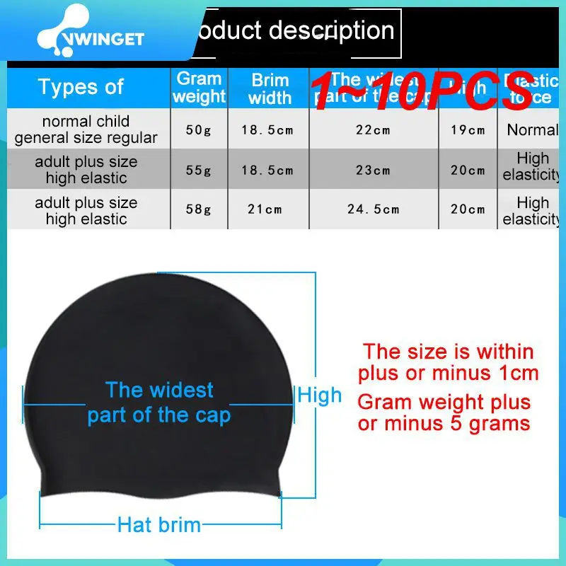 

1~10PCS Colorful Swimming Elastic Waterproof Ears Long Hair Swimming Pool Hat Ultrathin Bathing Caps For Dropship