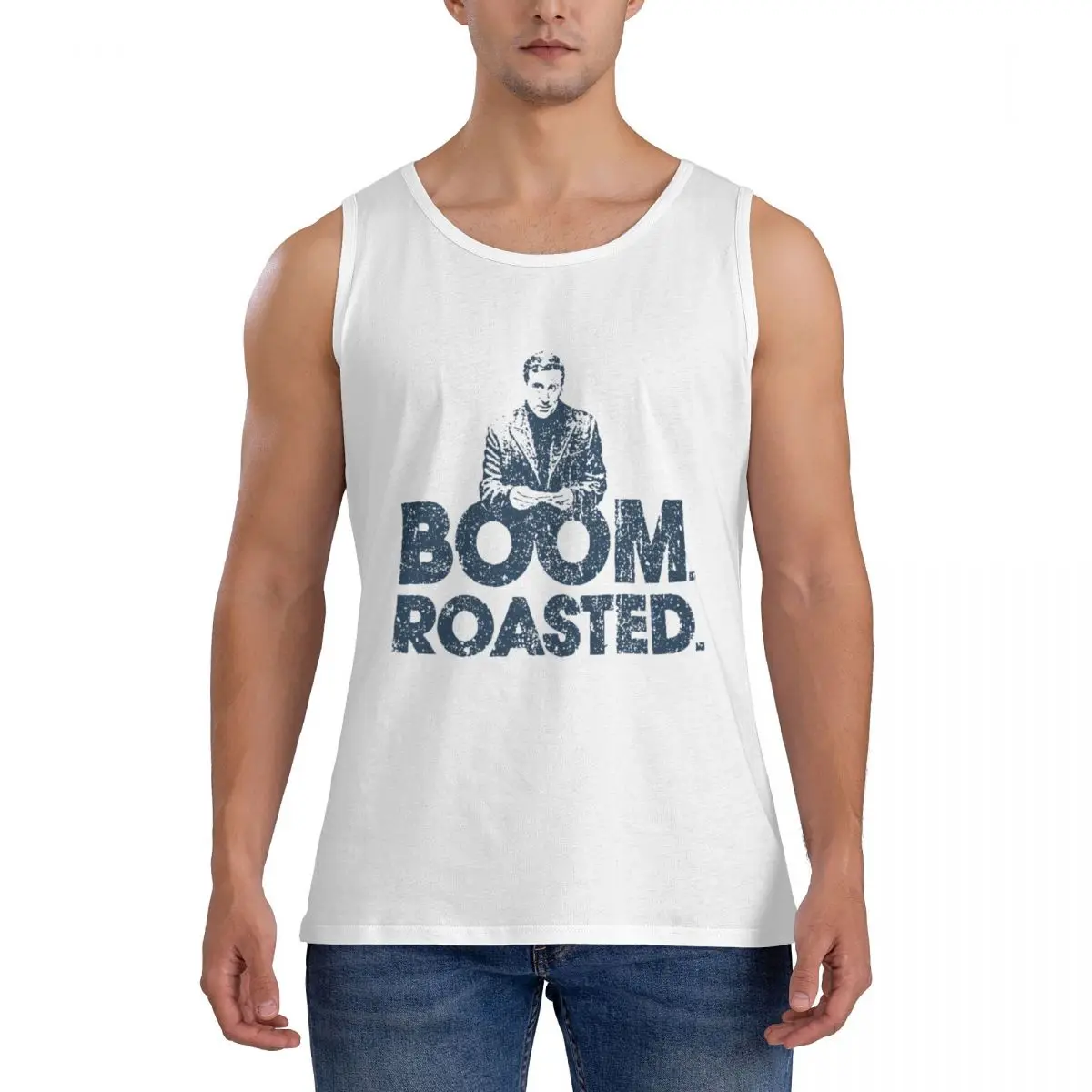 

Жареный жилет Boom для мужчин, спортивный жилет из чистого хлопка, забавная майка для спортзала, лето