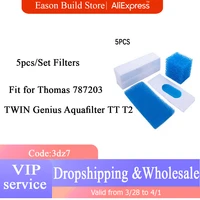 5pcs hepa filter replacement for thomas 787203 twin genius aquafilter tt t2 robot vacuum cleaner filter parts filter element