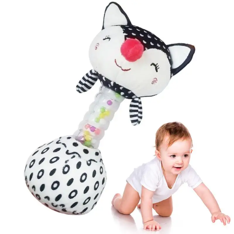 

Детская плюшевая игрушка-погремушка из полипропилена и хлопка с красочными бусинами, обучающая развивающая игрушка для гостиной, спальни