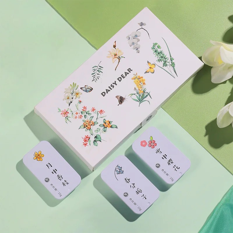 

3PC Solid Balm Set Women Men Portable Pocket Perfume Fragrances Mild Long Lasting Aroma Flower Fruit Fragrance Birthday Gift Box