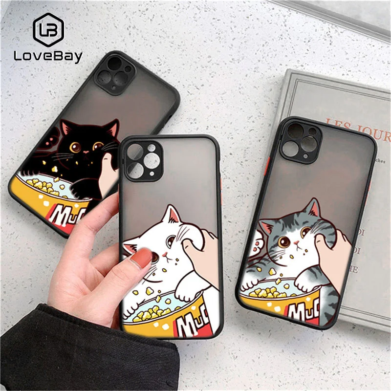

Чехол для телефона Lov Don't Touch Me с милым котом для iPhone 13 12 11 Pro Max 13 12 Mini XS Max XR 7 8 Plus SE 2020, мультяшный матовый чехол