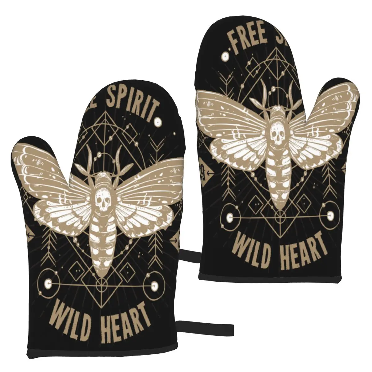

BBQ Gloves Mitt Heat Proof Resistant Protector Butterfly Occult Free Spirit Wild Heart Kitchen Cooking Pot Holder Glove Mitts