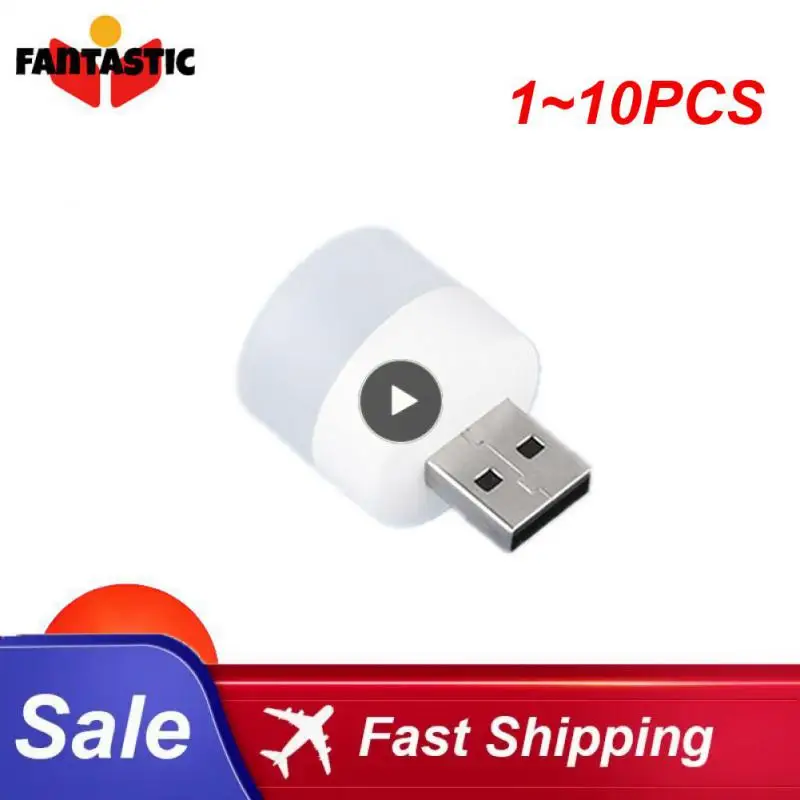 

1-10 шт., USB-лампа для чтения, с зарядкой от внешнего аккумулятора
