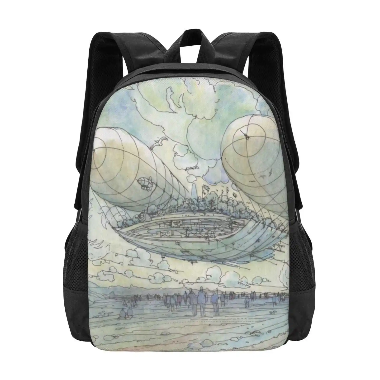 

Il Tappeto Volante! Pattern Design Bag Student'S Backpack Sky Landscapes Carpet Home City Wind Comunity Sci Fi Fantasy