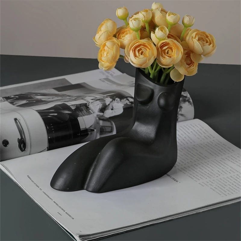 Nordic Abstract Creative Human Body Geometric Vase Simple Living Room Flower Arrangement Home Desktop Art Soft Decoration Decora |