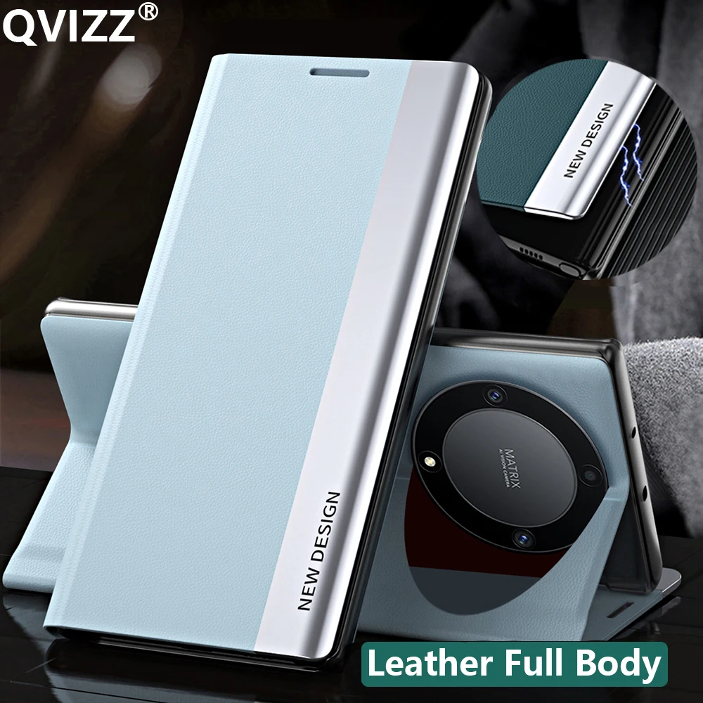 

Luxury Leather Magnetic Case For Huawei Honor Magic5 Lite 360° Full Body Protection Armor Shockproof Phone Cover HonorMagic5Lite