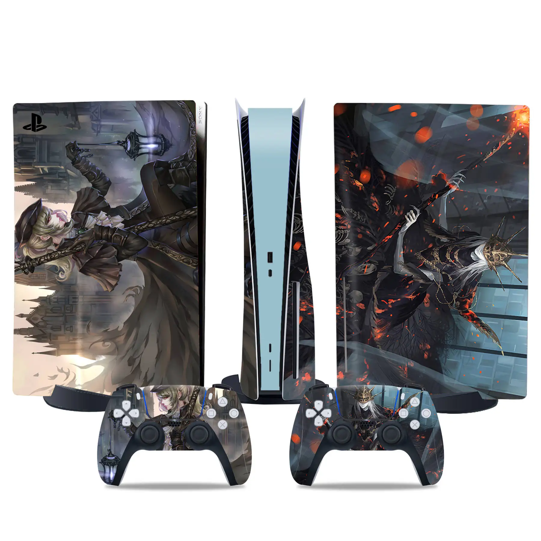 Виниловая наклейка для консоли и двух контроллеров PS5