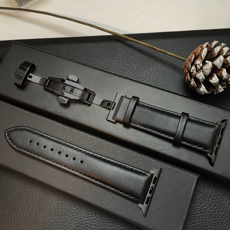 

Genuine Leather For Apple watch band 44mm 40mm 45mm 41mm 42mm 38mm 44 iWatch 3 4 5 SE 6 bracelet apple watch serie 7 strap 45 mm