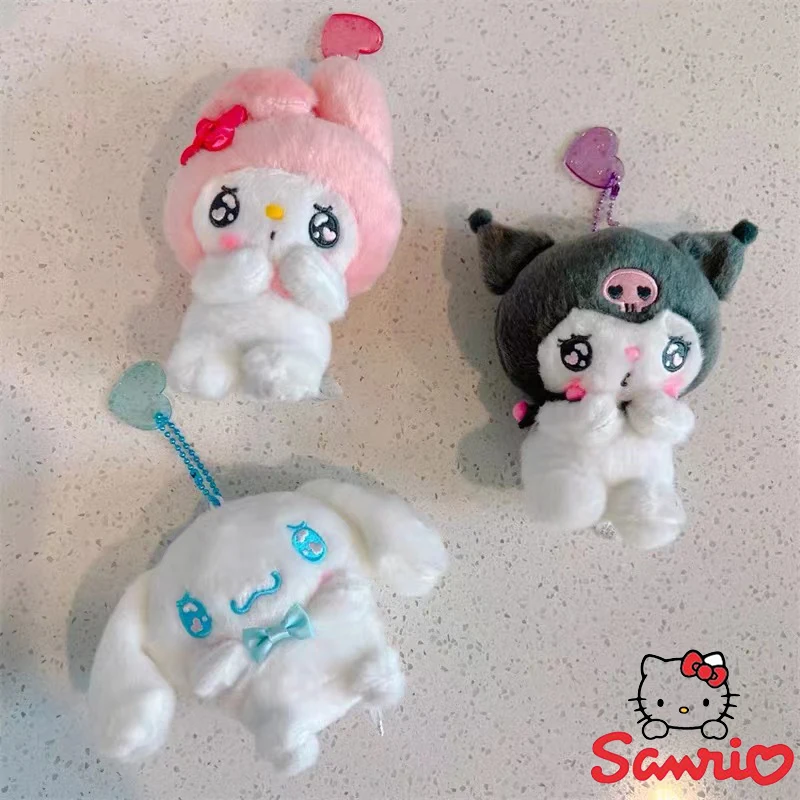 

Sanrio Cartoon Kuromi My Melody Cinnamoroll Plush Pendant Dolls Anime Figure Toys Keychain Bag Hanging Jewelry Car Keyring Gifts