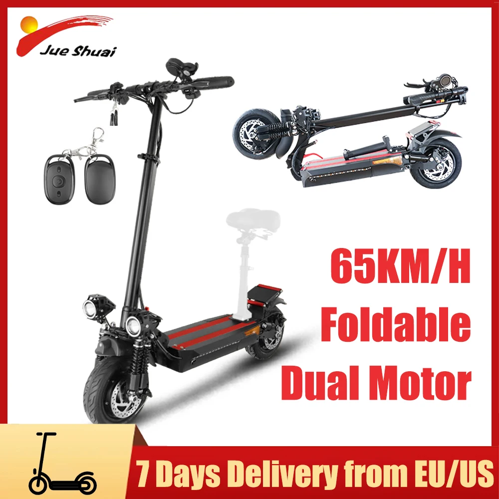 

Складной электрический скутер с двойным мотором, 40 миль/ч, 2400 Вт, высокоскоростной Электрический скутер для взрослых, скейтборд, водонепрон...