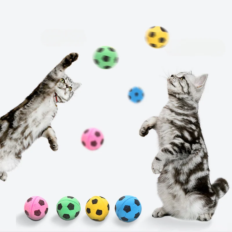 

10pcs Colorful Ball Cat Toy Pet Foam Footaball Play Pet Toys