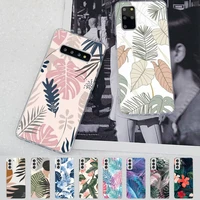 yinuoda palm tree leaves phone case for samsung s21 a10 for redmi note 7 9 for huawei p30pro honor 8x 10i cover