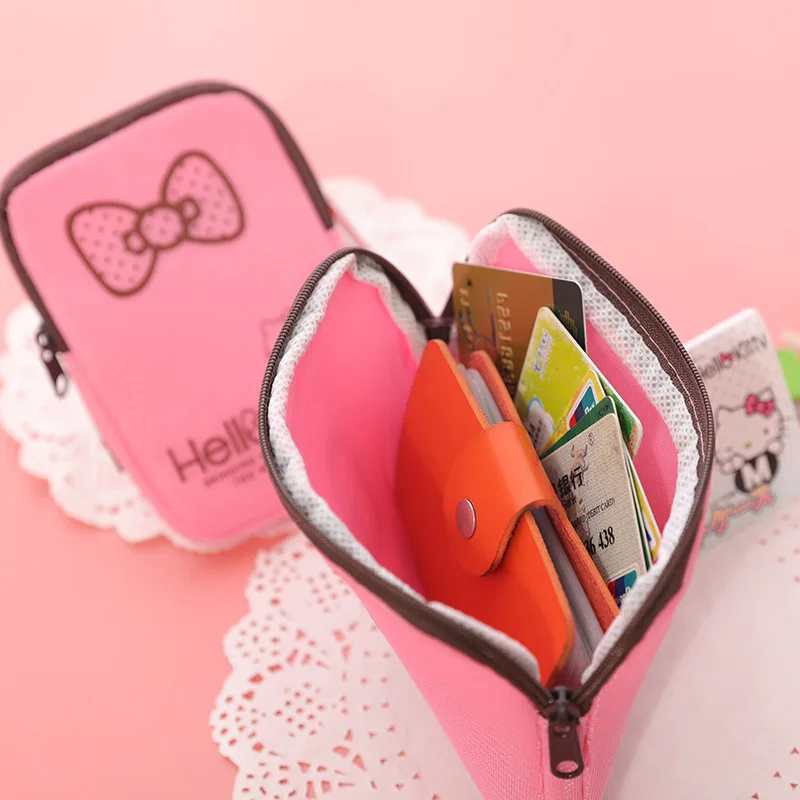 

Kawaii Sanrios KT Cartoon Coin Purses Card Holders Key Cases Headphones Storage Children's Money Bags Digital Girl's Heart Gift