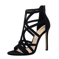 2022 summer womens sandals high heels roman style stiletto suede cutout sexy nightclub sandals