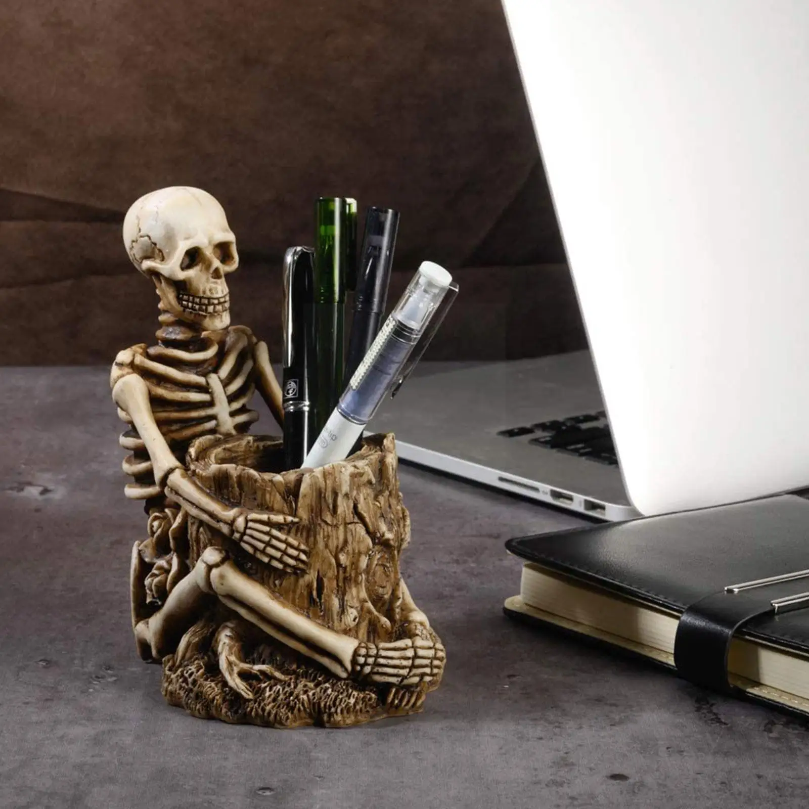 

1 шт. креативный держатель для ручек с черепом, настольный органайзер, подставка, канцелярские принадлежности, Декор, офисный Подарочный кар...