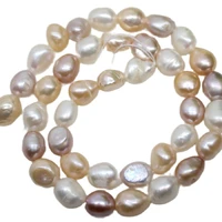 white pink lilac baroque loose pearl strand multi color 8mmx11mm