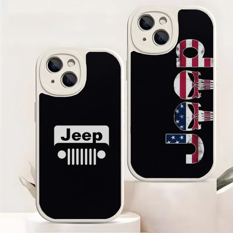 

Camouflage Sports Car Jeep Logo Phone Case Lambskin For Iphone 14 Pro Max 13 11 12 Mini Xr X Xs 7 8 Puls Se Luxury Mobile Cover