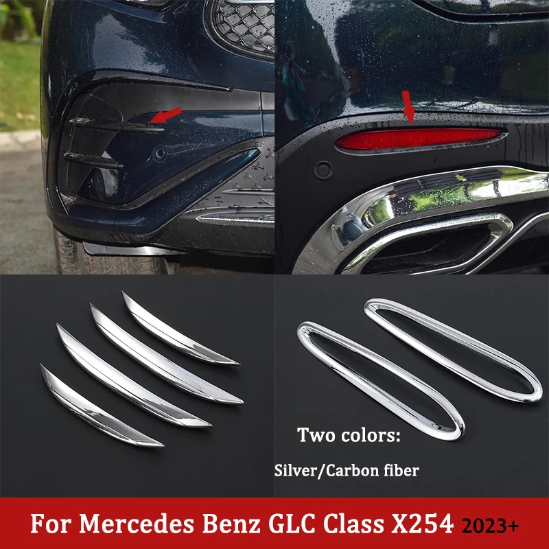

Front Rear Fog Light Lamp Eyebrow Frame Trim Cover Sticker For Mercedes Benz GLC Class X254 GLC260 GLC300 2023 Accessories