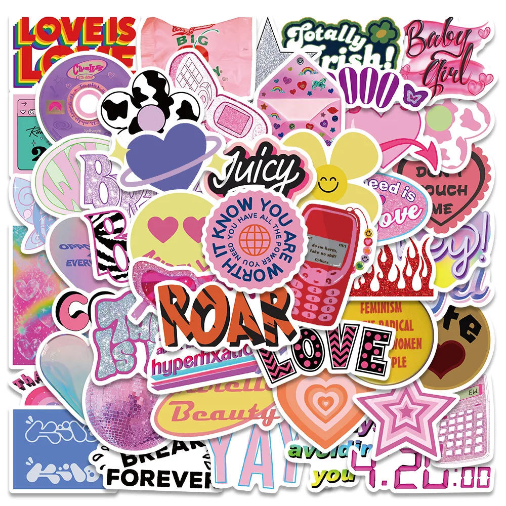 10/30/50PCS Ins Bratz Pink Girls Stickers Aesthetic DIY Phone Laptop Skateboard Notebook Suitcase Car Cute Cartoon Decal Sticker