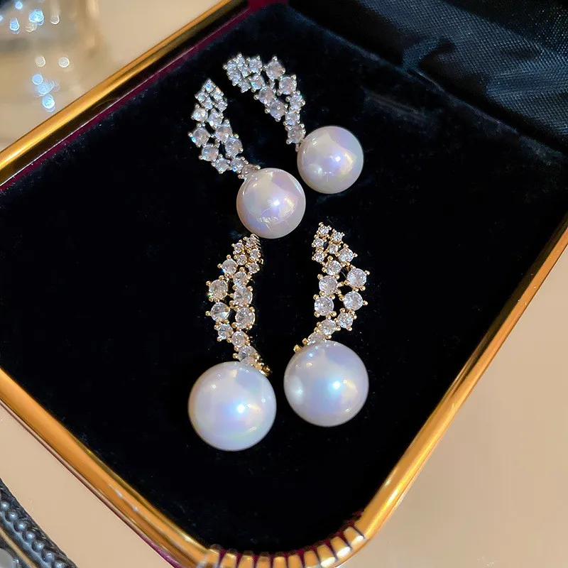 Висячие серьги CAOSHI с искусственным жемчугом для женщин ослепительные