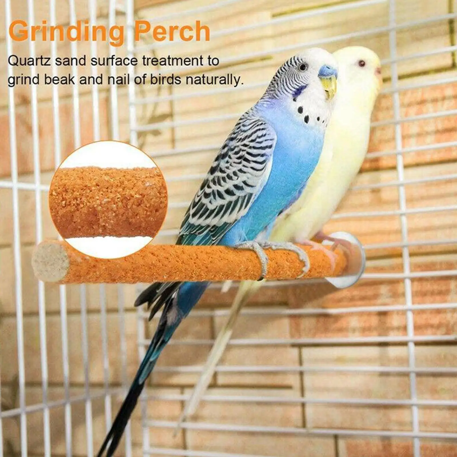 

1pc Parrot Paw Grinding Perch Stand Pet Bird Quartz Shelf Random Budgie Perch Parrot Toys Stand Branch Bird Chewing Color Y3t4