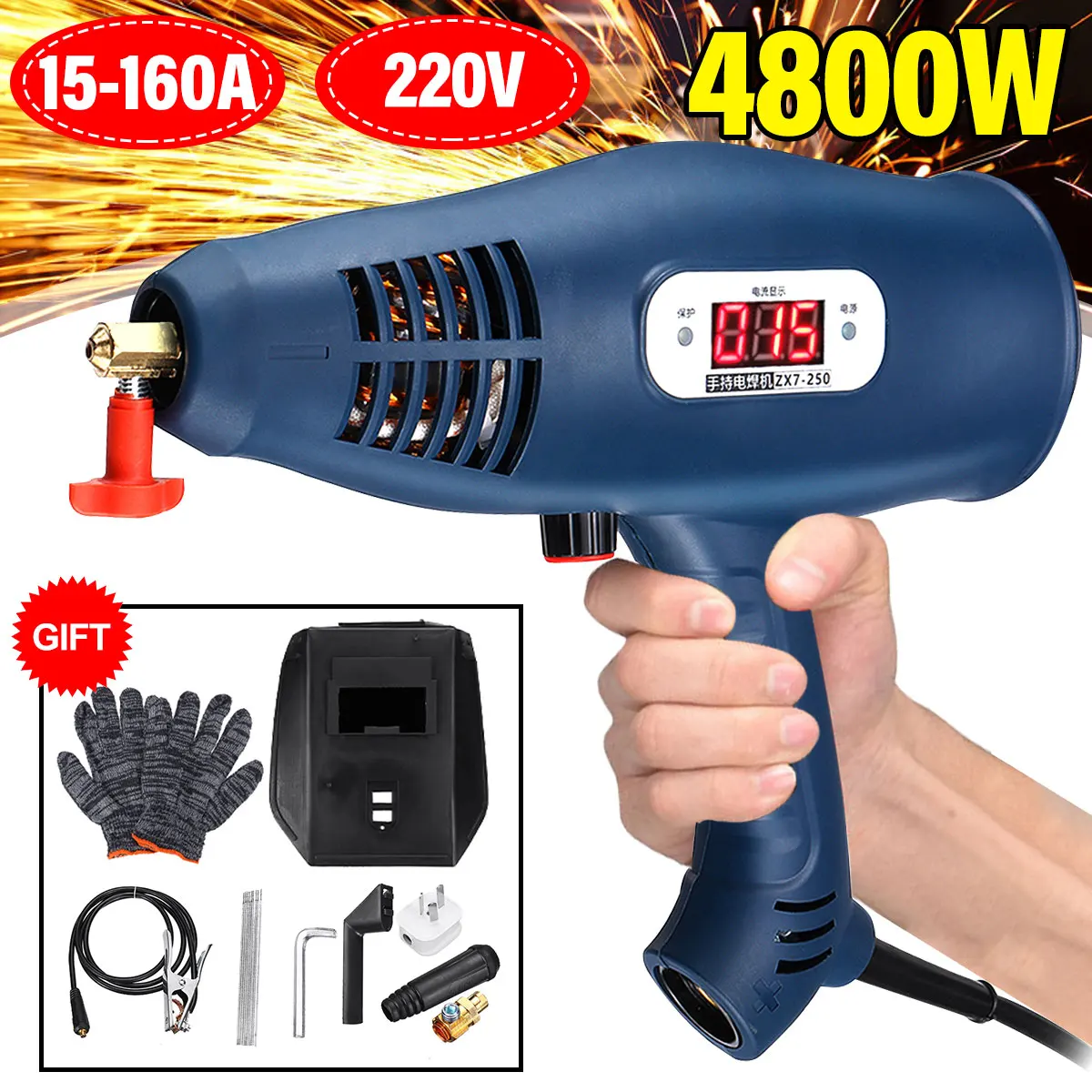 

Automatic Welding Machine 220V 4800W Handheld Arc MMA Welder Portable Electric Automatic Digital Intelligent 2.5/3.2mm Electrode