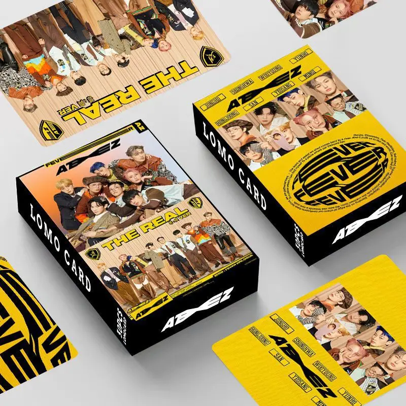 

30pcs/set Kpop ATEEZ THE REAL FEVER New Album Boys Group Lomo Cards Double Side Print Photo Cards For Fans Collection