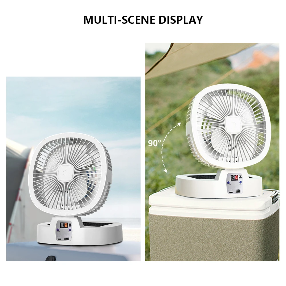 

Desktop Table Cooling Fan 90 Auto-Oscillating Desk Cooling Face Fan Portable Air Circulator Fan for Bedroom Outdoor Camping Tent