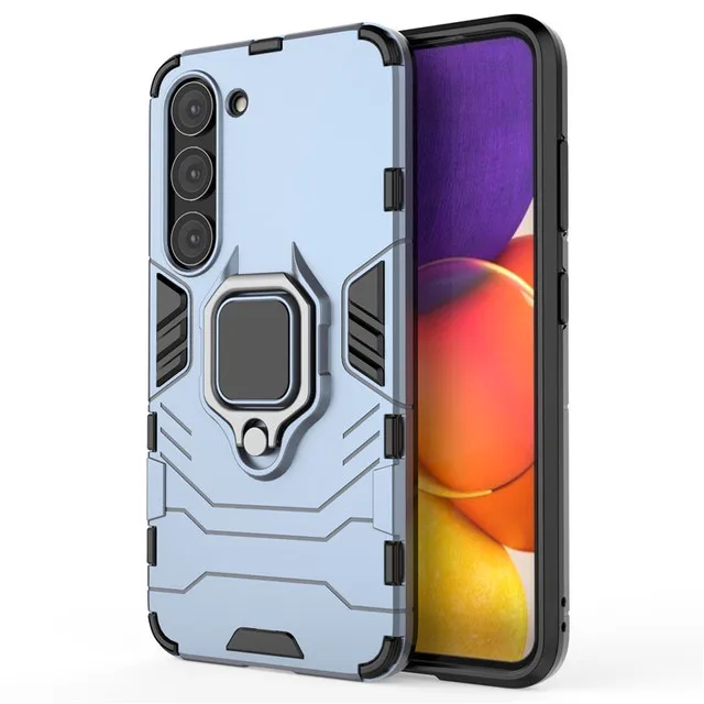 Case For Samsung Galaxy S23 Cover Samsung S23 Ultra Plus Ring Holder Stand Shockproof Bumper Hard Phone Cases Samsung S23 Fundas