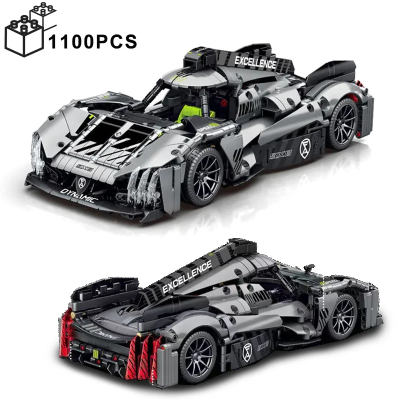 

1100PCS Technical MOC Peugeoted 9X8 Mans Hybrid Hypercar Super Racing Car Building Blocks 42156 Sportcar Brick Boy Adult Gifts