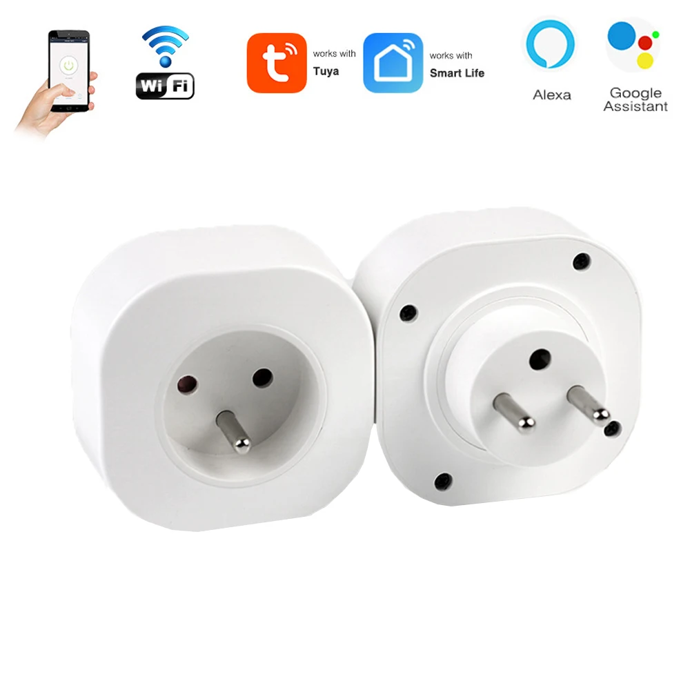 

France Wifi Smart Socket Tuya Wifi App Timer Voice On/Off Remote Control Adapter Outlet Plug Brazil France Euro Alexa Google Hom