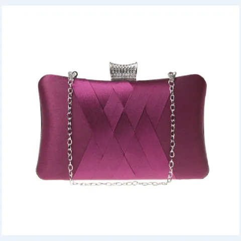 Новое поступление, фиолетовый женский сатиновый клатч-стразы, вечерняя сумочка, подарок на день рождения, кошелек, косметичка, бесплатная доставка, 7395-E