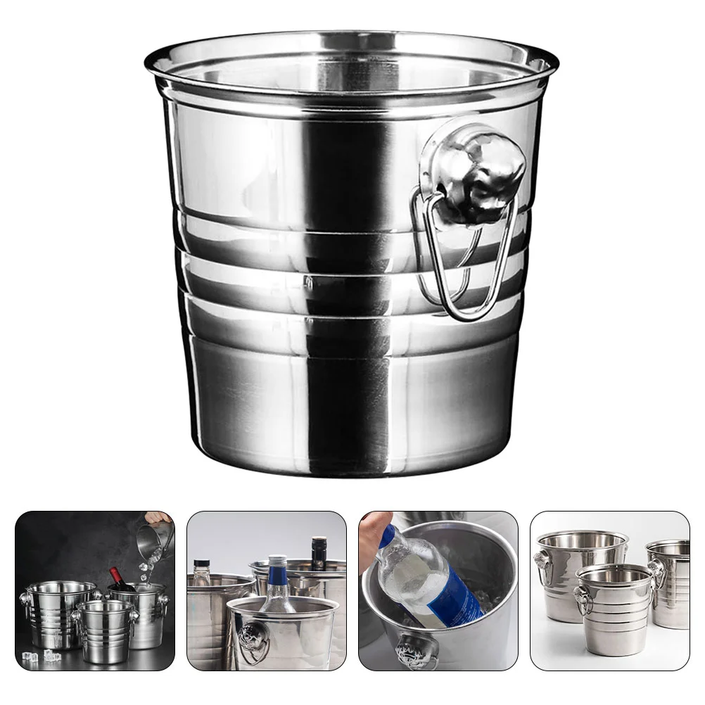 

Bucket Ice Winecooler Champagne Bar Tub Buckets Beverage Cube Beer Chiller Stainless Drink Bottle Steel Holder Parties Insulated
