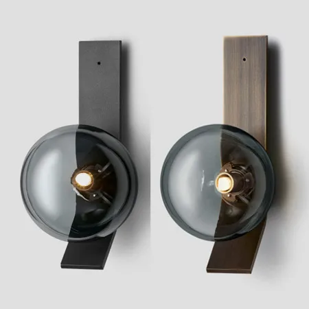 

Post-Modern Simple and Light Luxury Wall Lamp Creative Living Room Wall Hanging Lamp Dark Green Glass Bedroom Bedside Lamp