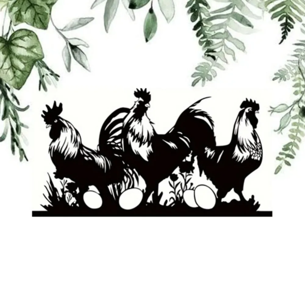 1 Шт. Металлический Петух Настенное Искусство В Стиле Кантри
