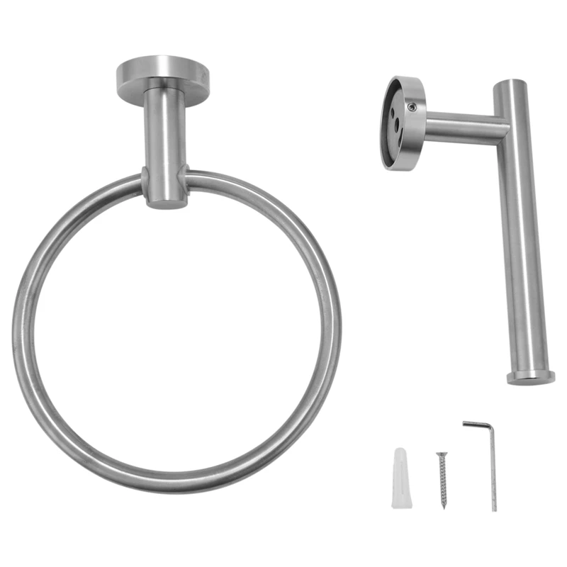 

Toilet Paper Holder And Hand Towel Ring Bathroom Hardware Accessories Set Wall Mounted