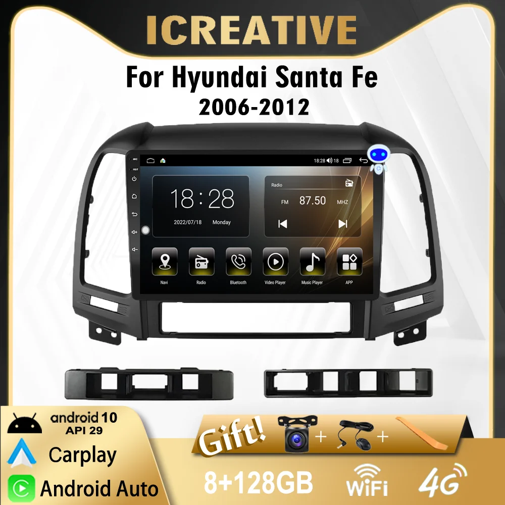 

Icreative T13 DSP Multimidia For Hyundai Santa Fe 2 2006-2012 Video Player Car Radio 8-Core Carplay Autoradio GPS Navi Head Unit