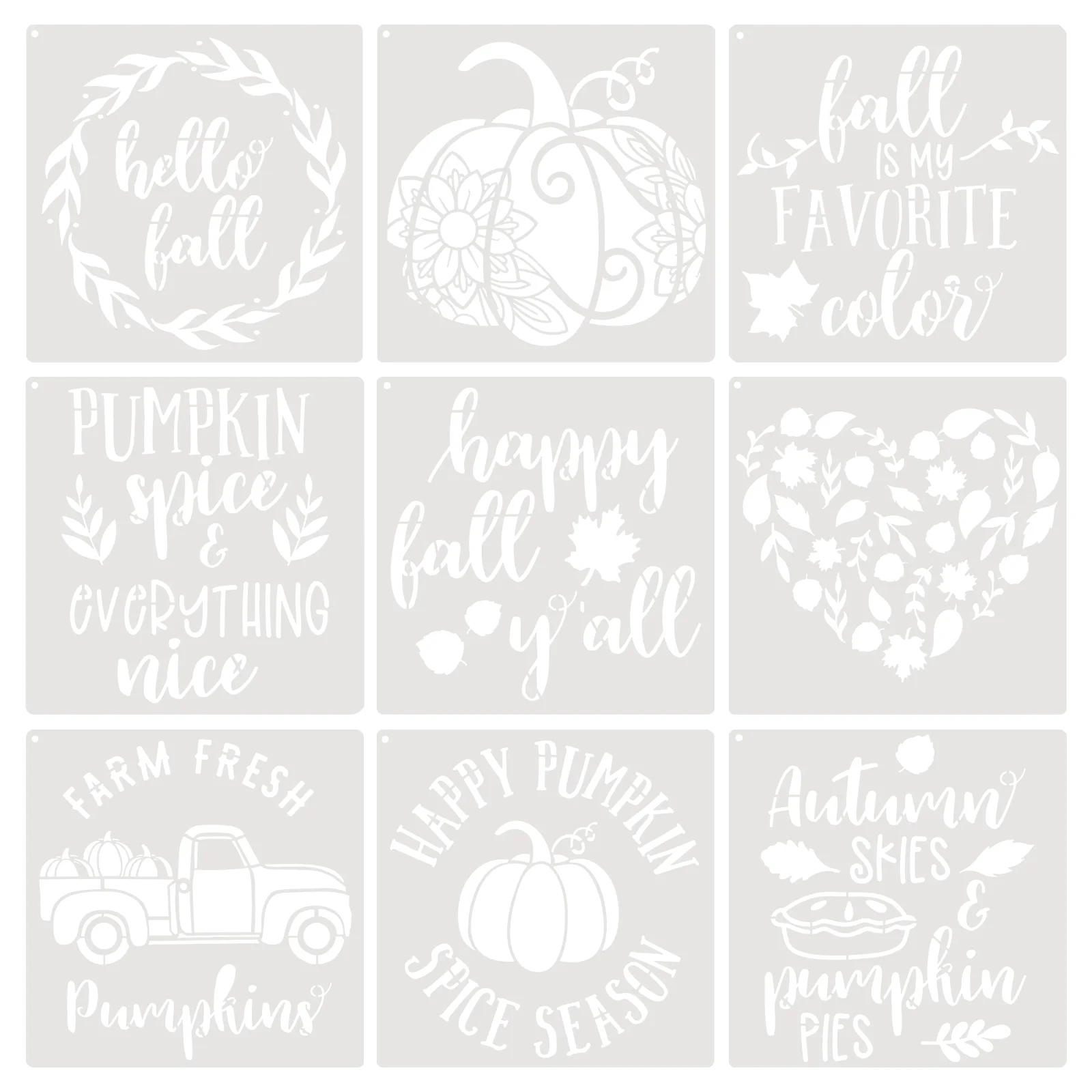 

Трафареты для рисования осенней тыквы, многоразовые шаблоны для рисования на День Благодарения, печати «сделай сам», с распылителем