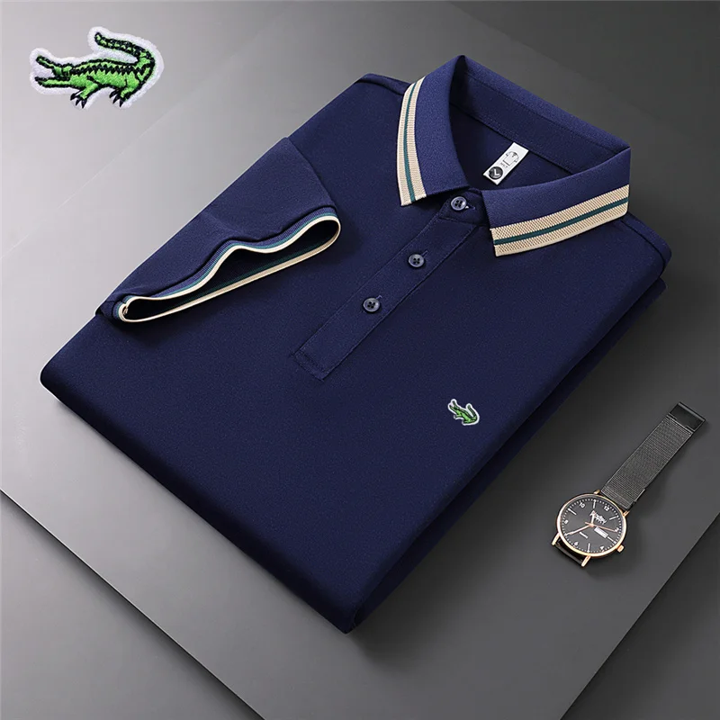 

Мужская рубашка-поло с отложным воротником, с вышивкой